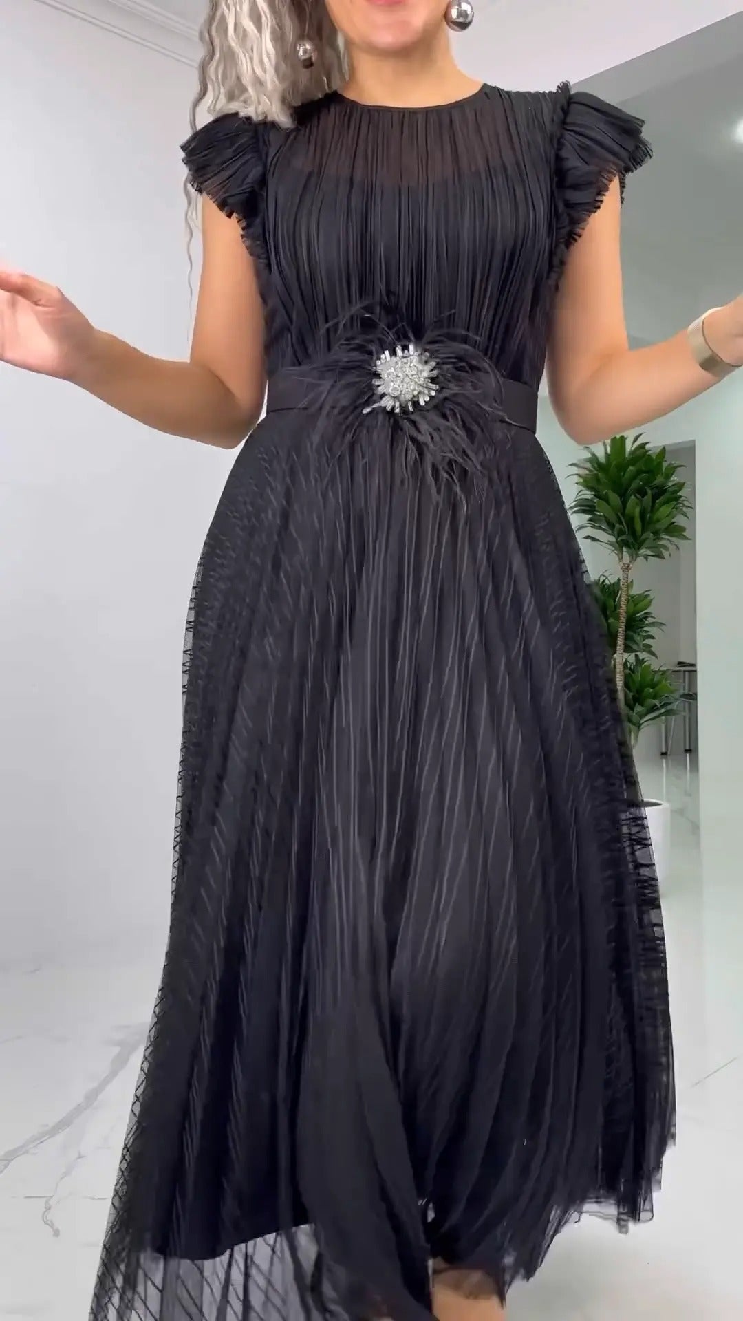 Aura | Abito in chiffon con vestibilità aderente