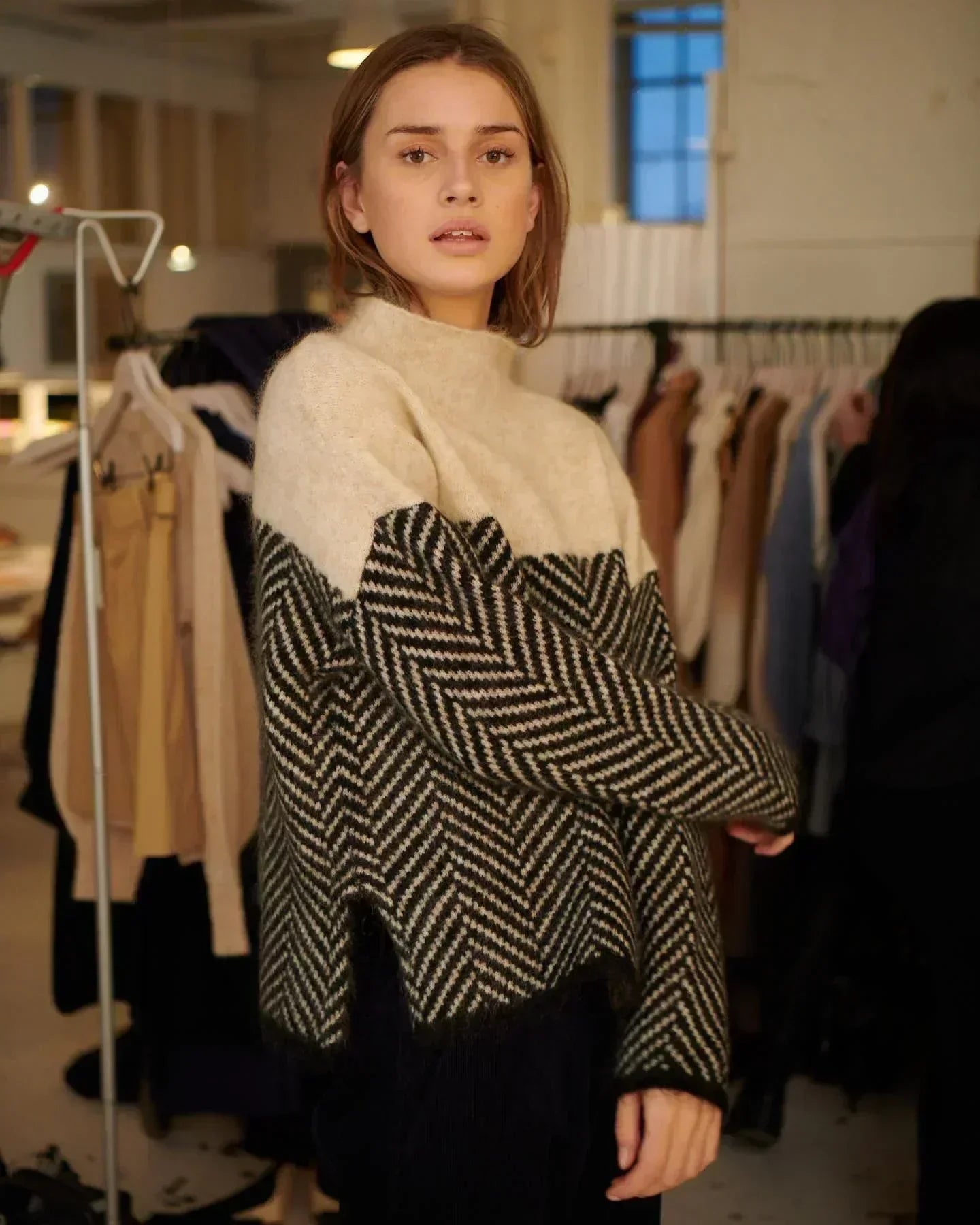 Annette | Maglione a collo alto bicolore
