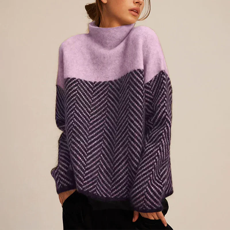 Annette | Maglione a collo alto bicolore