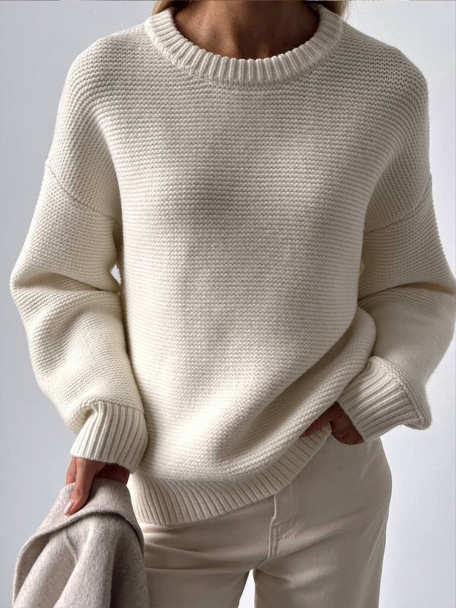 Eva | Maglione a Maglia con Collo Rotondo e Maniche Lunghe