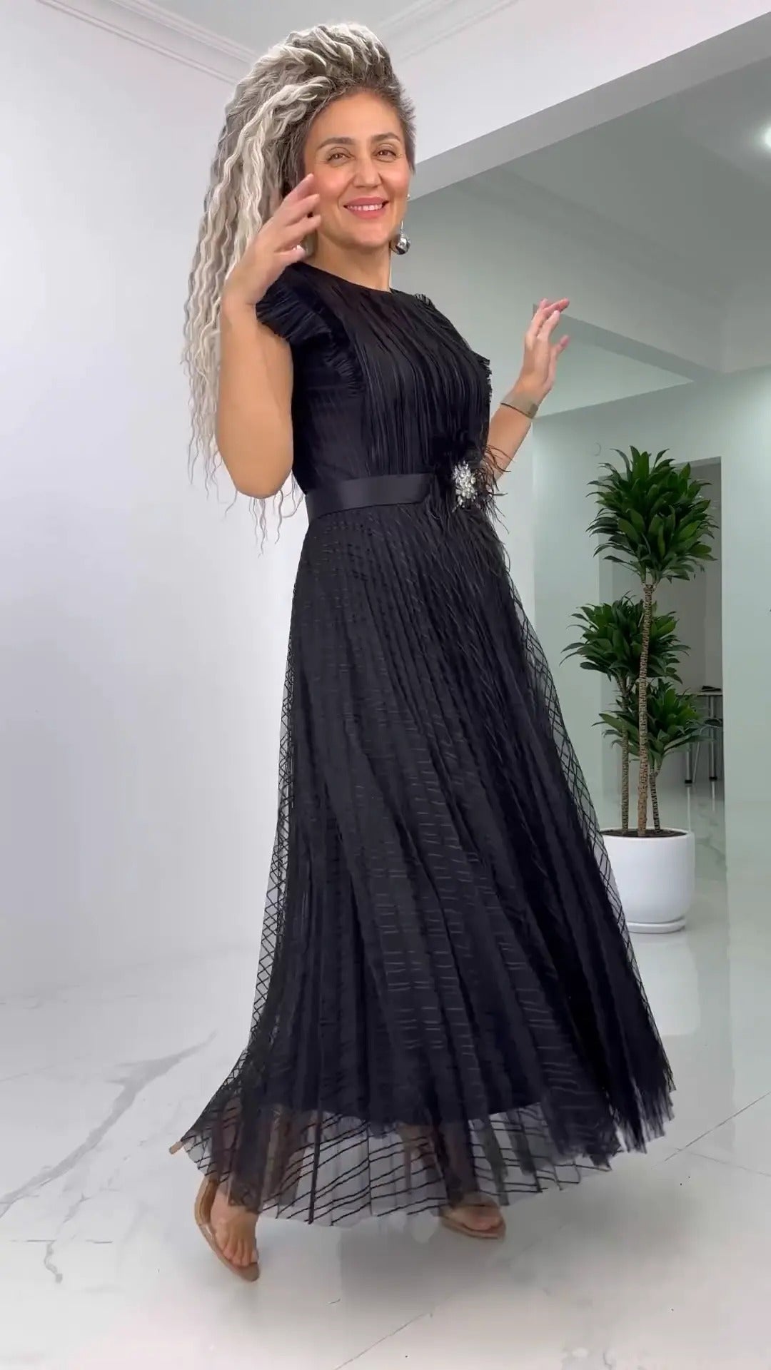 Aura | Abito in chiffon con vestibilità aderente
