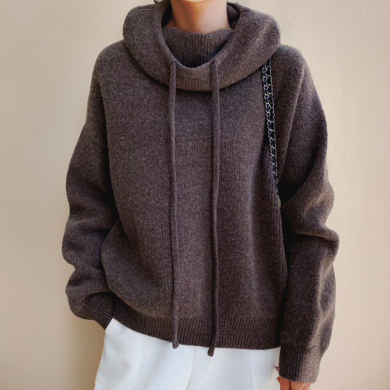 Charlotte | Maglione Con Collo Alto e Cappuccio