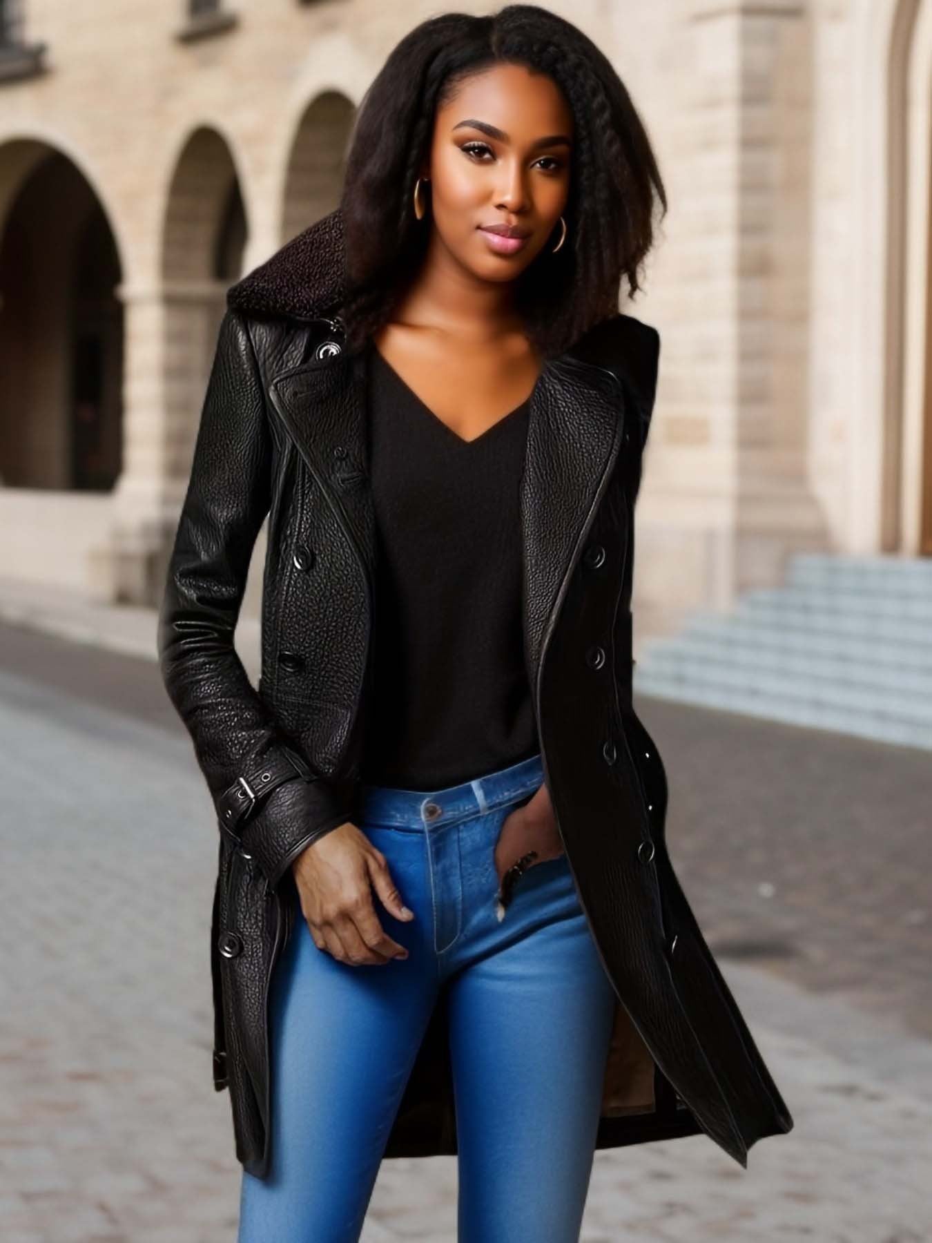 Viktoria | Trench Coat in Pelle Lussuoso