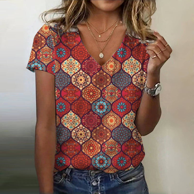 Jami | T-Shirt with Stampa Etnica Vintage
