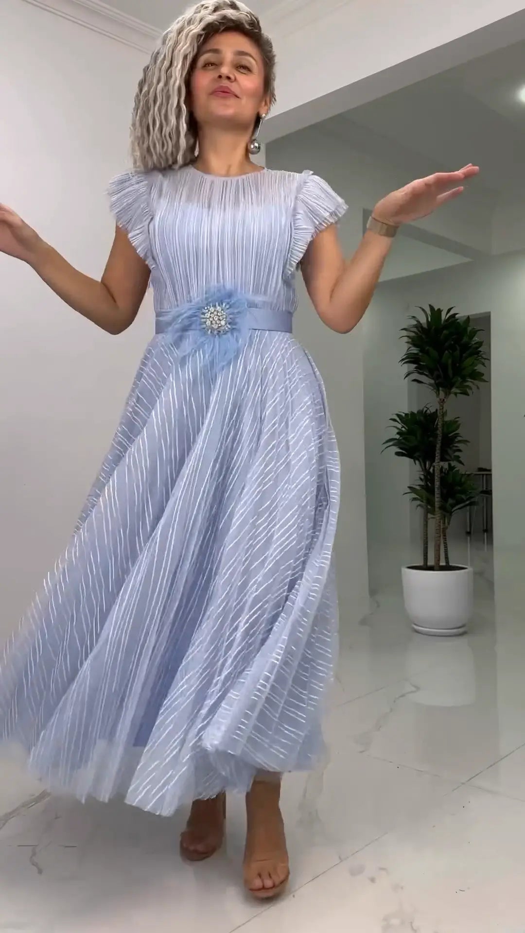 Aura | Abito in chiffon with vestibilità aderente