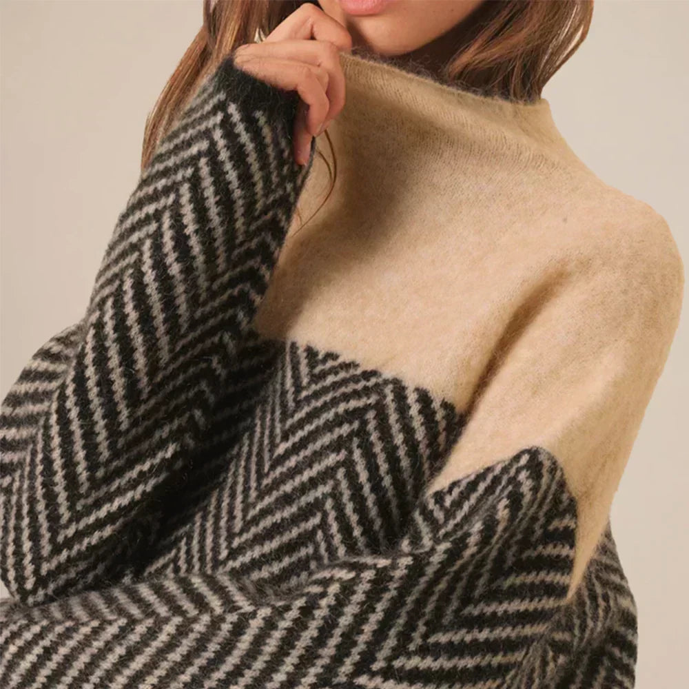 Annette | Maglione a collo alto bicolore