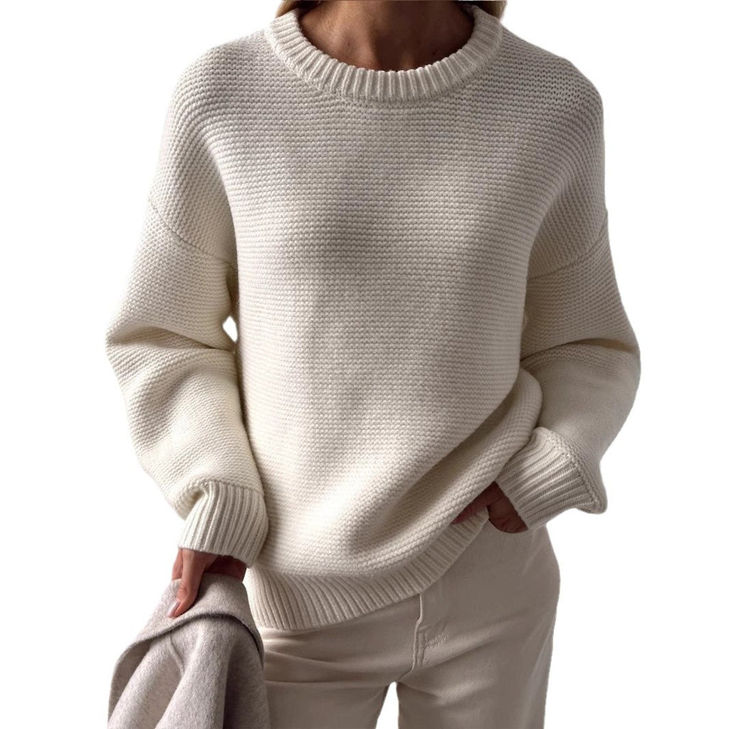 Eva | Maglione a Maglia con Collo Rotondo e Maniche Lunghe 