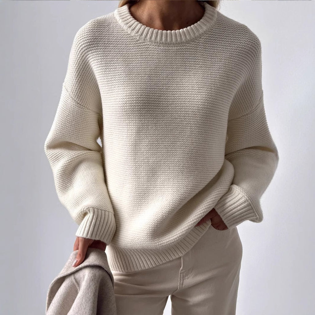 Eva | Maglione a Maglia con Collo Rotondo e Maniche Lunghe 