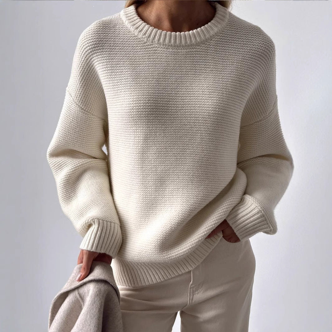 Eva | Maglione a Maglia con Collo Rotondo e Maniche Lunghe