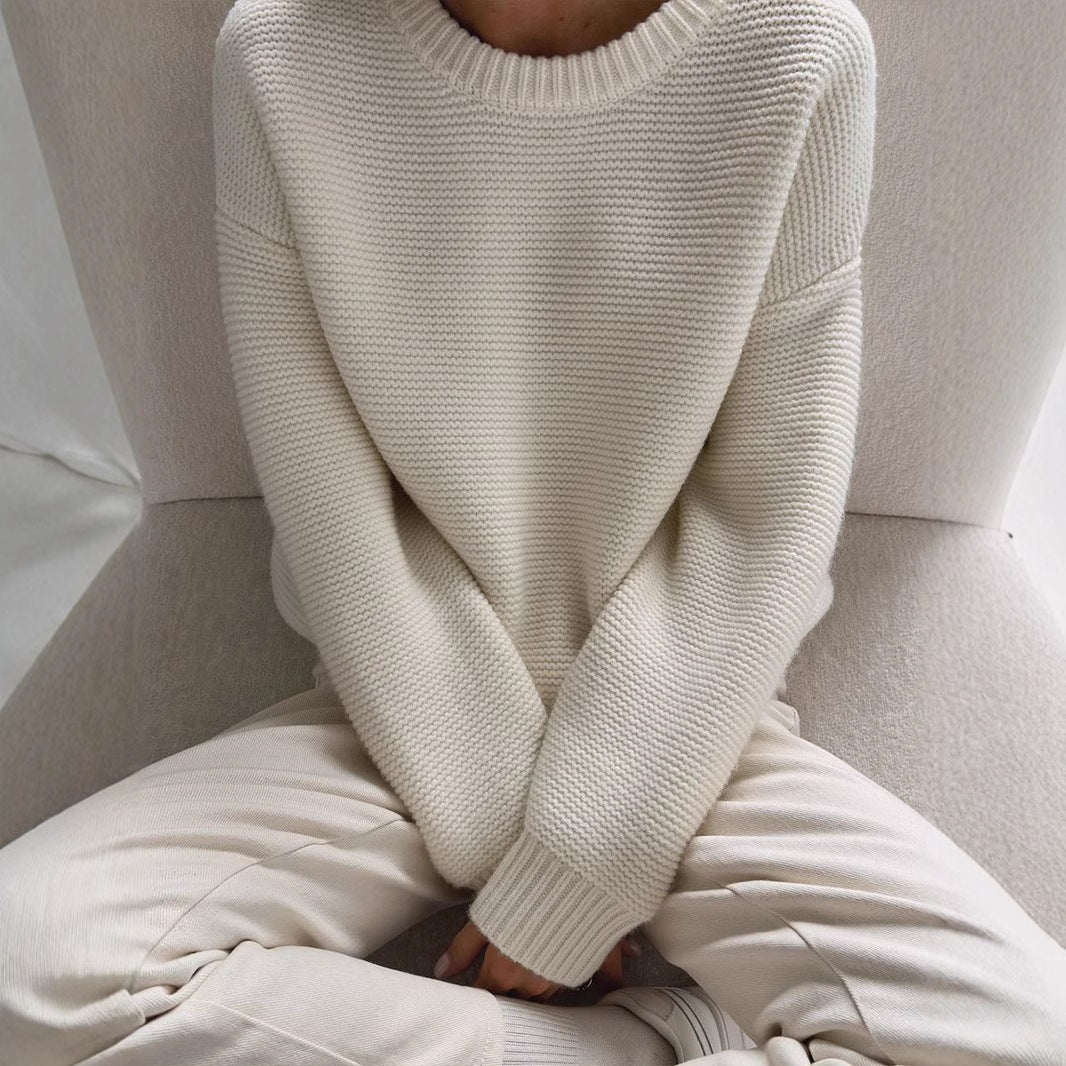 Eva | Maglione a Maglia con Collo Rotondo e Maniche Lunghe