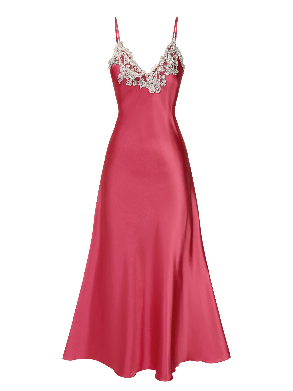 Lisa | Camicia da Notte in Satin Artificiale Ricamato