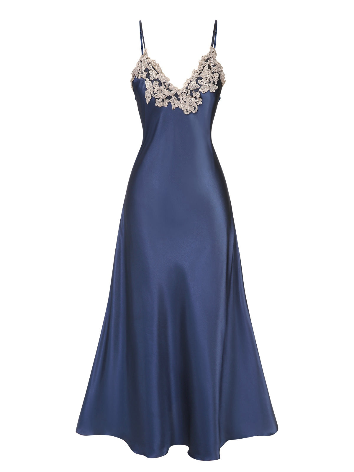 Lisa | Camicia da Notte in Satin Artificiale Ricamato