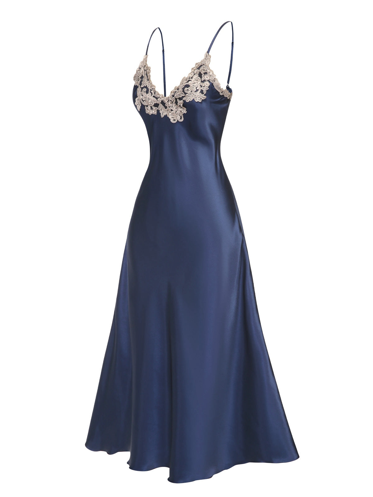 Lisa | Camicia da Notte in Satin Artificiale Ricamato