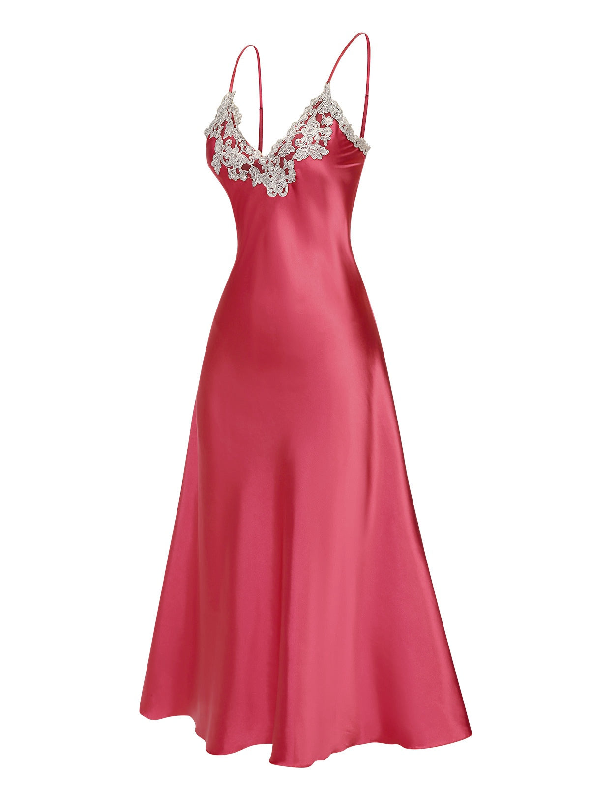 Lisa | Camicia da Notte in Satin Artificiale Ricamato