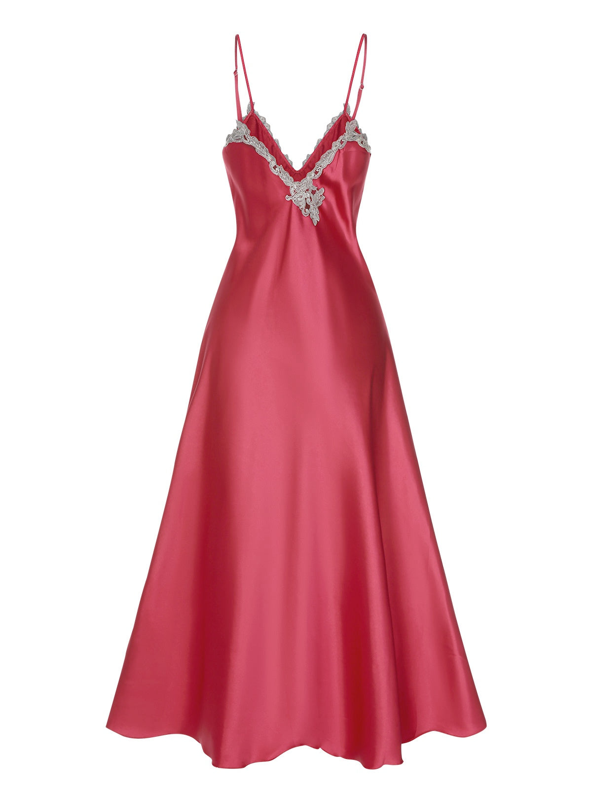 Lisa | Camicia da Notte in Satin Artificiale Ricamato 