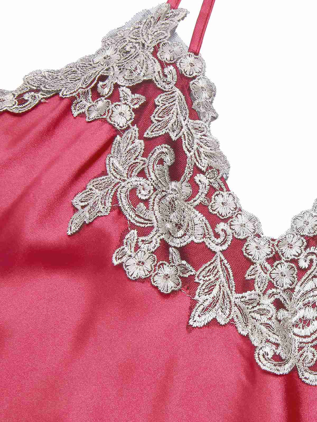 Lisa | Camicia da Notte in Satin Artificiale Ricamato 