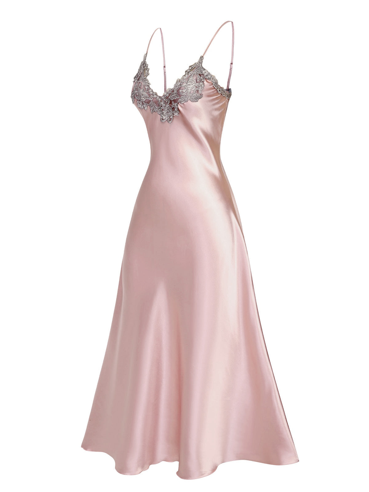 Lisa | Camicia da Notte in Satin Artificiale Ricamato