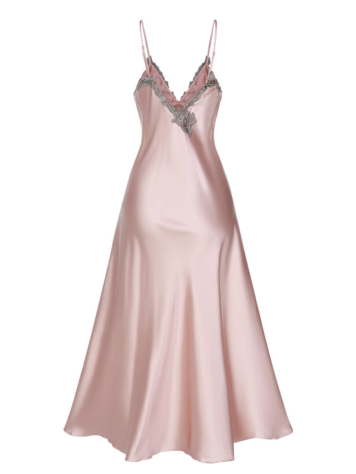 Lisa | Camicia da Notte in Satin Artificiale Ricamato 