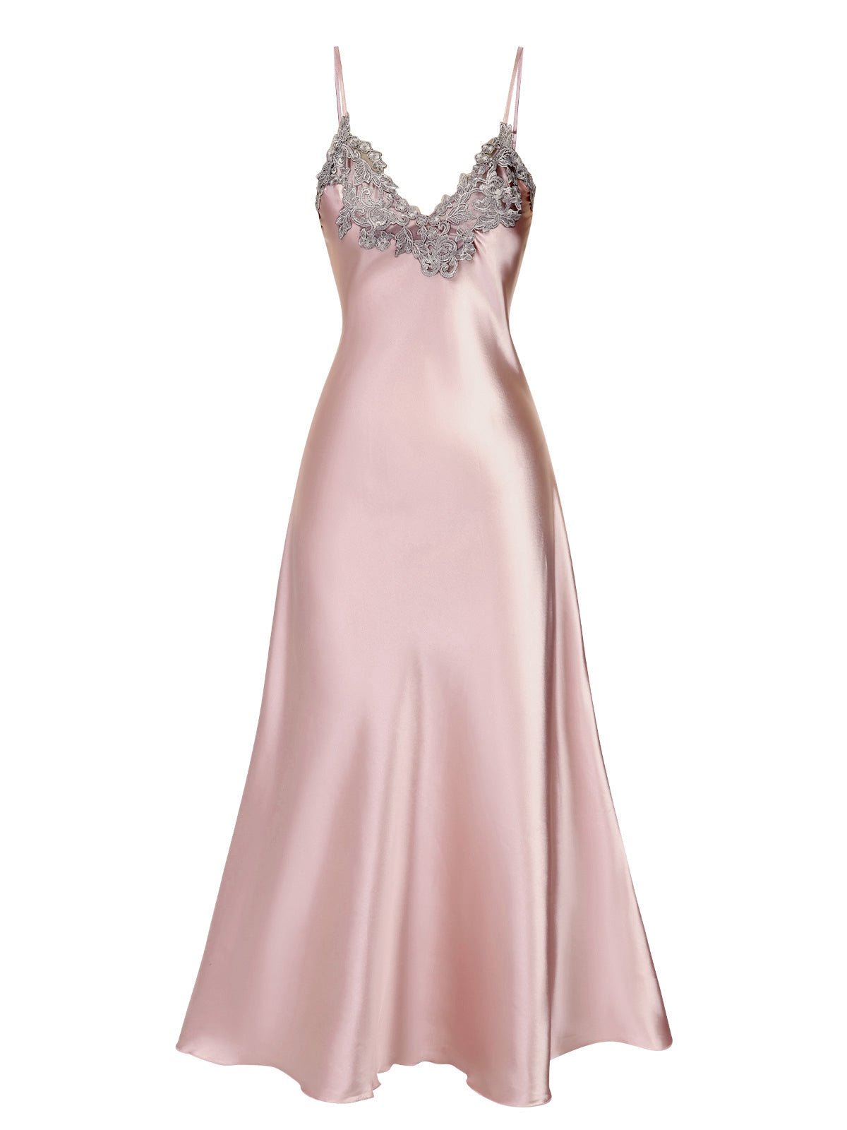 Lisa | Camicia da Notte in Satin Artificiale Ricamato