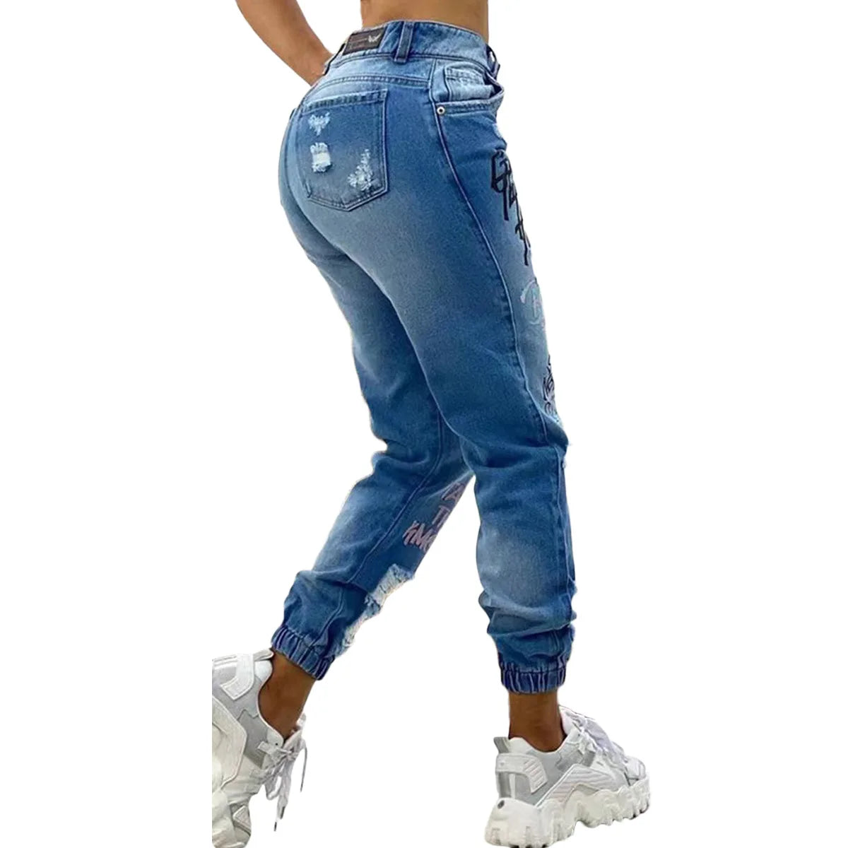 Joyce | Jeans Strappati con Stampa