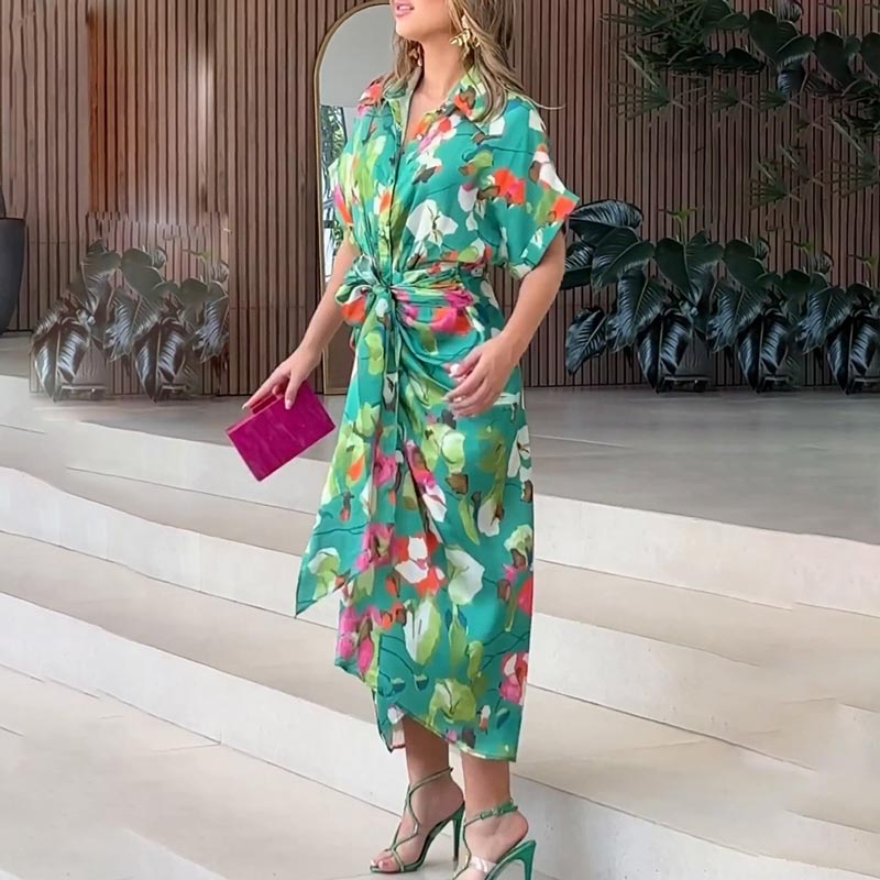 【S-2XL】👗Szabálytalan nyomtatott alkalmi ruha